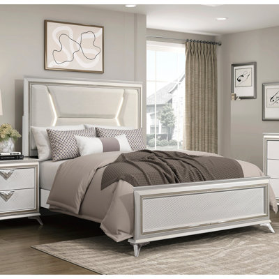 Tête de lit tapissier de luxe avec lit à DEL 1pc