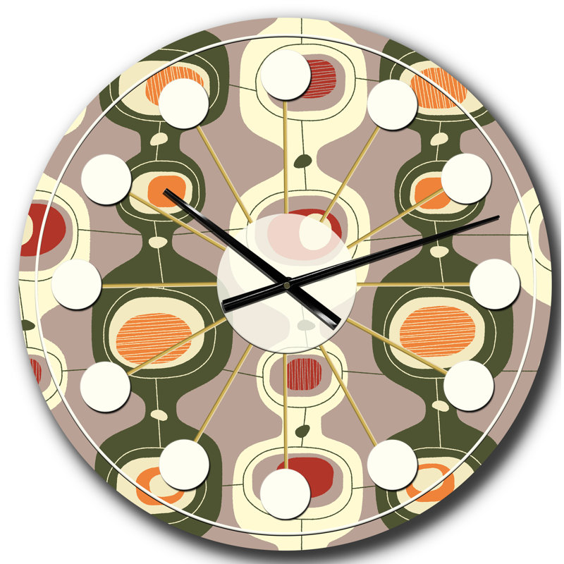 Horloge murale rétro Mid-Century, Grand