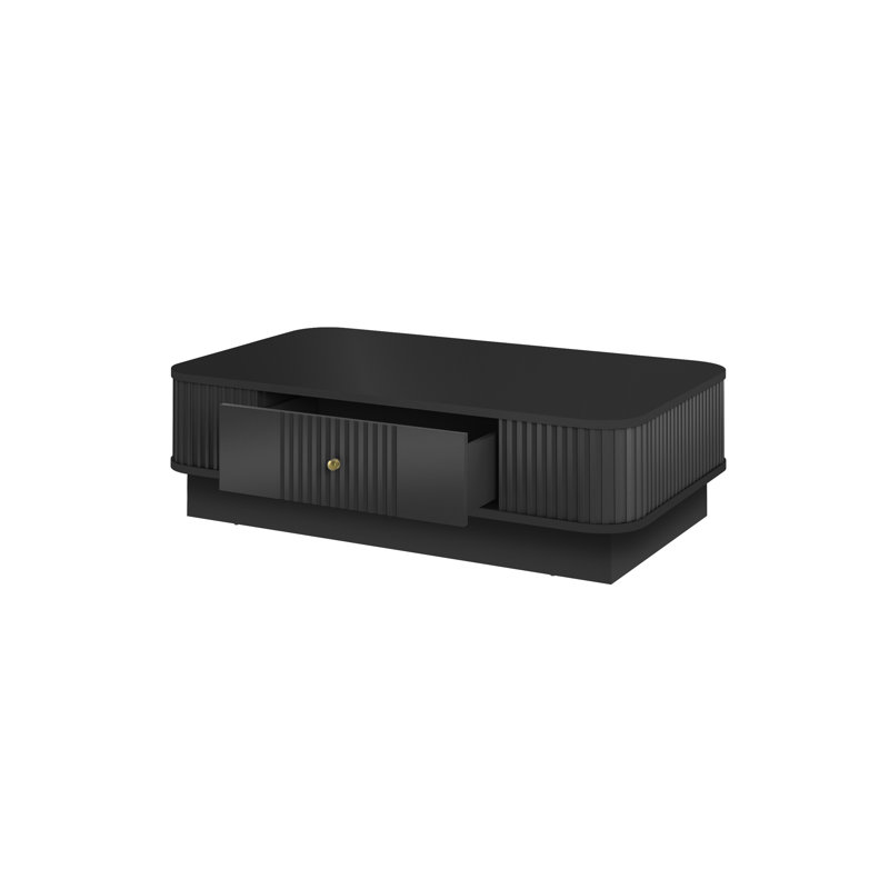 Vesper Coffee Table with Storage, Black/Gold