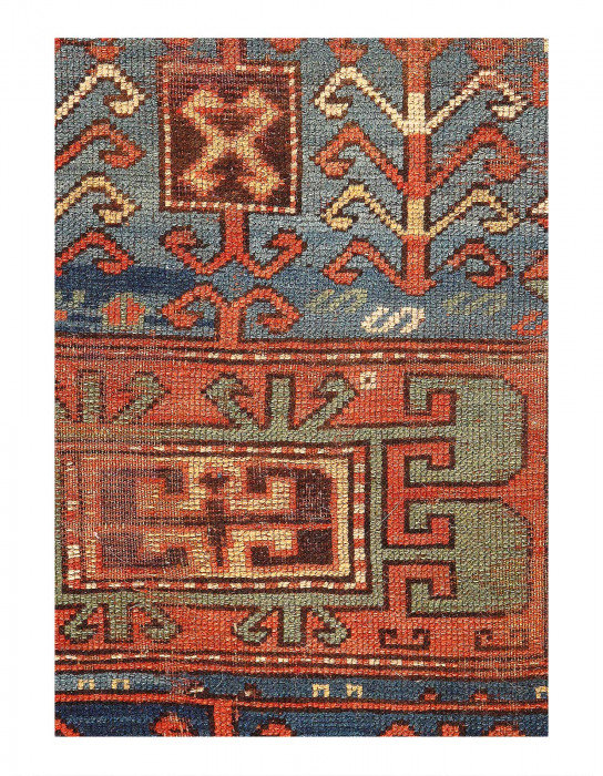 TAPIS Kazak antique tribal caucase 4 pi x 7 pi 4 po