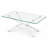 Modern Tempered Glass Coffee Table with Metal Base, Rectangular Living Room Dining Table-1868259117-1868259119