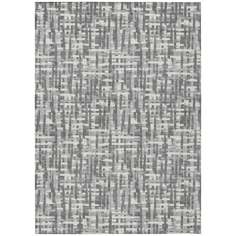 Tapis intérieur / extérieur gris Ayani , 10 pi x 14 pi