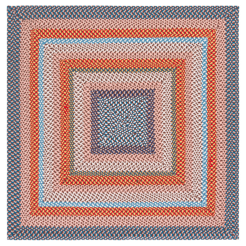 Braided 270 Hand Woven Performance Machine Washable No Pattern Rug, Square 5'