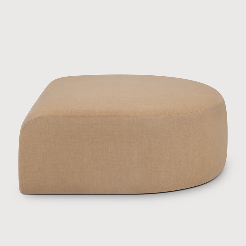 Bulky D-Shaped Ottoman, Tan