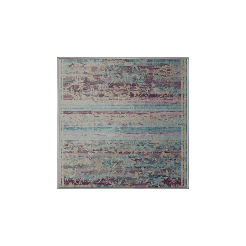 Tapis gris soyeux et moelleux, Carré 4 pi