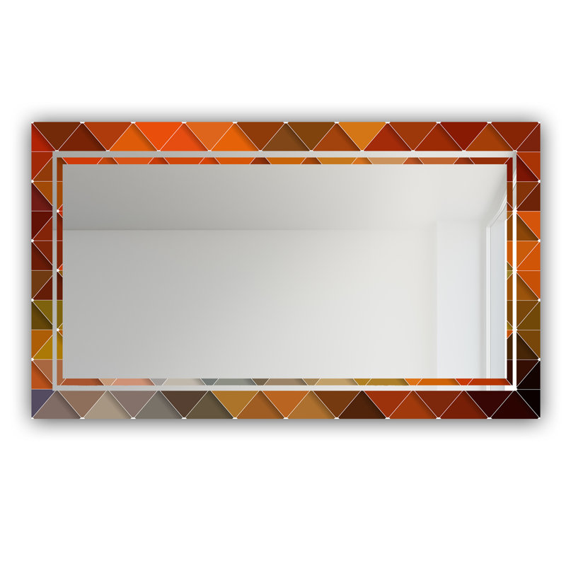 Glam Modern & Contemporary Vanity Mirror, 32" H x 24" W, Triangular Colorfields 3