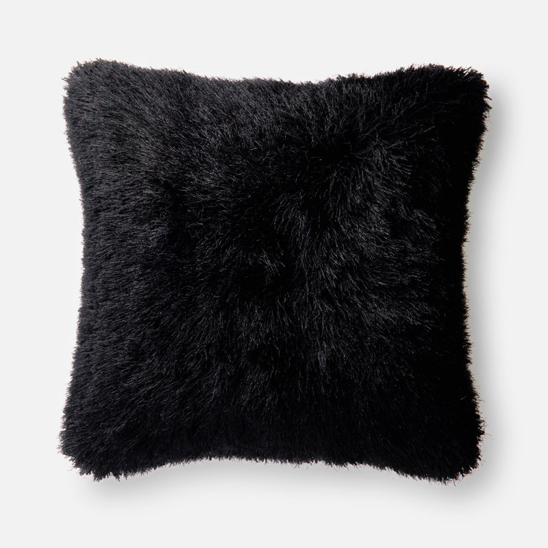 Reversible Throw Pillow, Black, Polyester/Polyfill