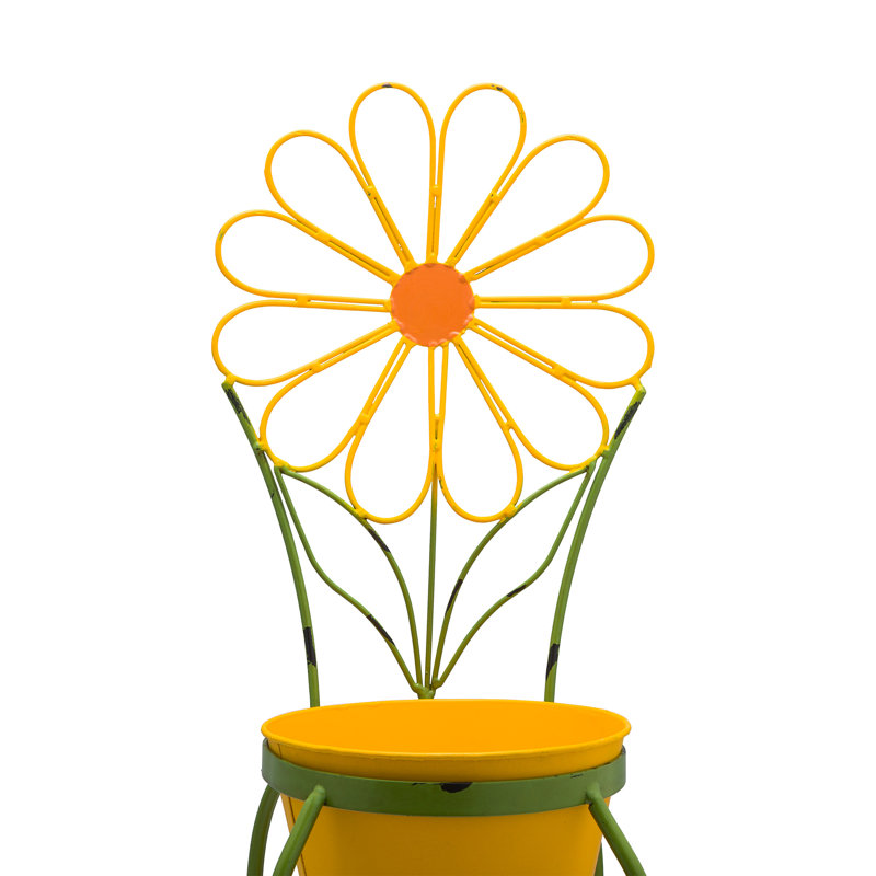 Elleker Metal Pot Planter, Yellow
