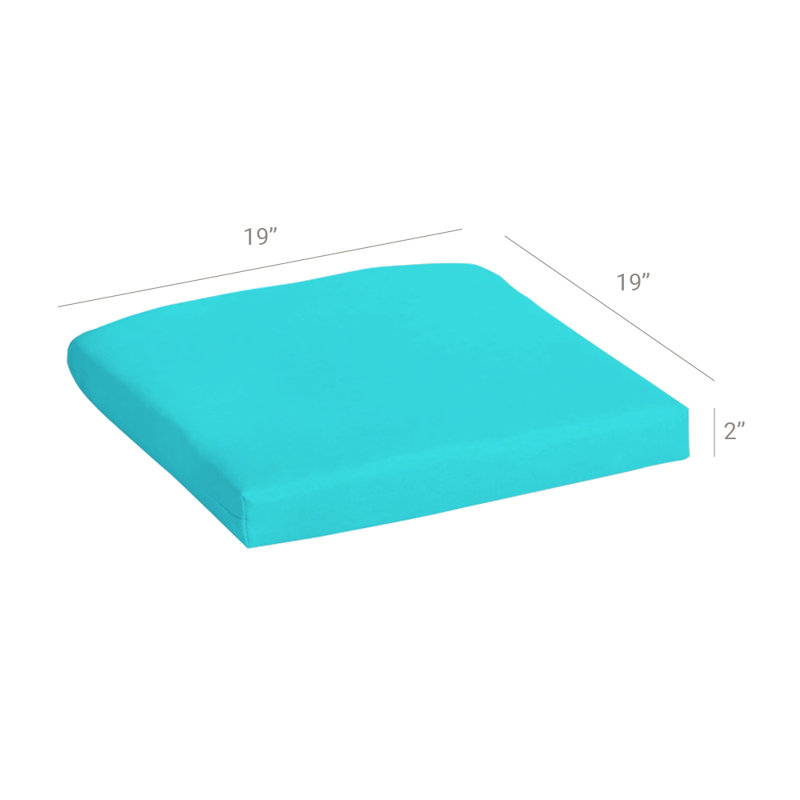 Coussin de siège d'extérieur, Turquoise, 19 po x 19 po