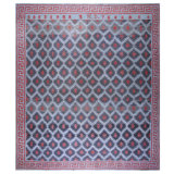 Antique Rustic Tribal Geometric Allover Pattern Cotton Dhurrie Room Size Rug