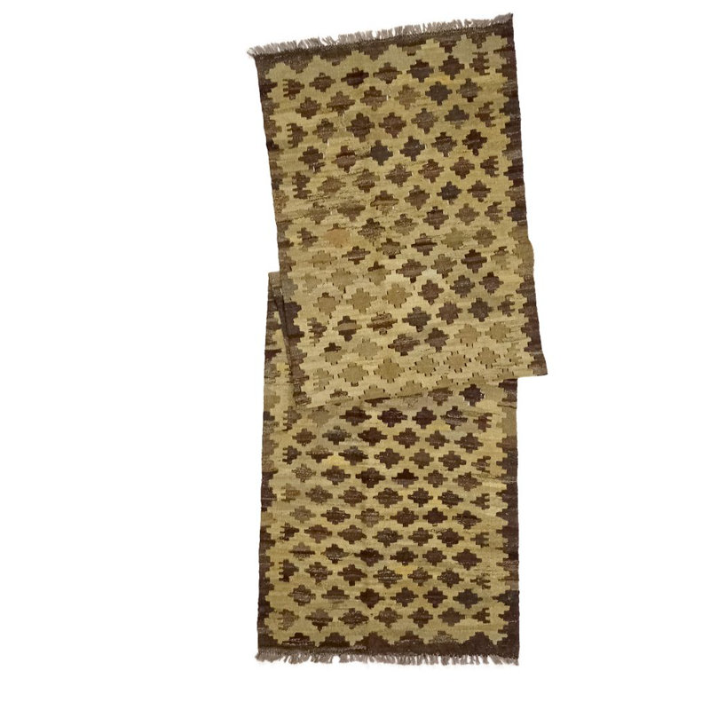 Runner Hendley Geometric Hand Woven 80cm X 300cm Area Rug