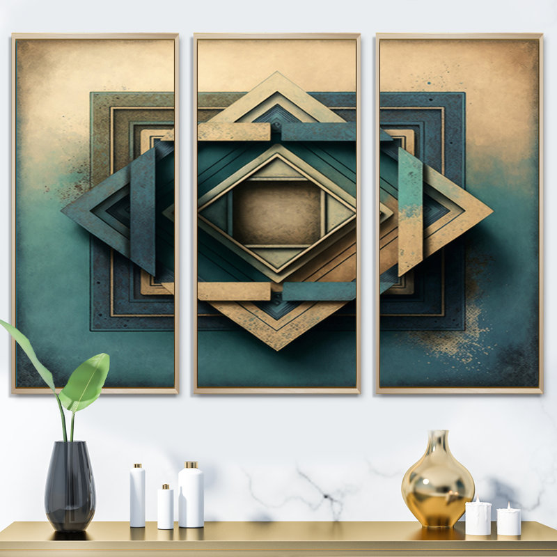 «Perfect imperfections», impression sur toile - 3 pièces, H 20 po x l 36 po x P 1 po, Cadre flottant naturel