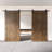 Homacer Dark Walnut Unassembled & Finished Slanted Stripe Design Two Barn Door with Non-Bypass Installation Hardware Kit, interior use only-114499685