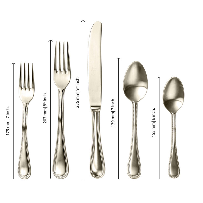 Couvert individuel 5 pièces Perla, Champagne givré