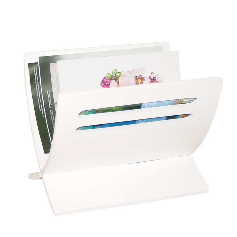 Portwood Wood Free Standing Magazine Rack, White