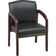 Leather Seat Waiting Room Chair with Wood Frame