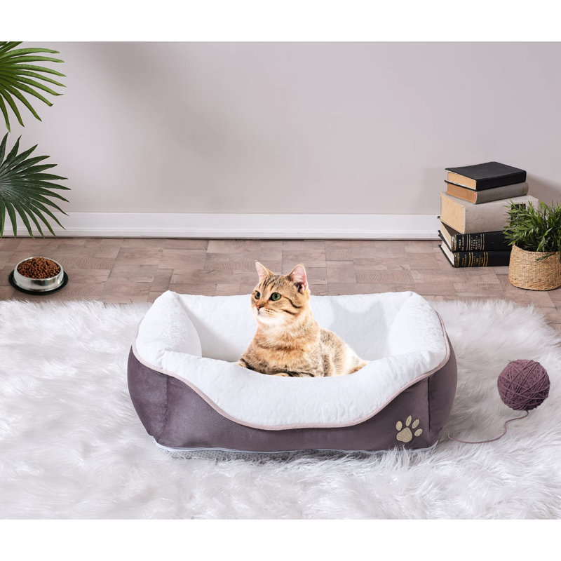 Lit confortable en mousse pour grands chats, 23 po x 29 po, anthracite, facile à transporter et à mélanger