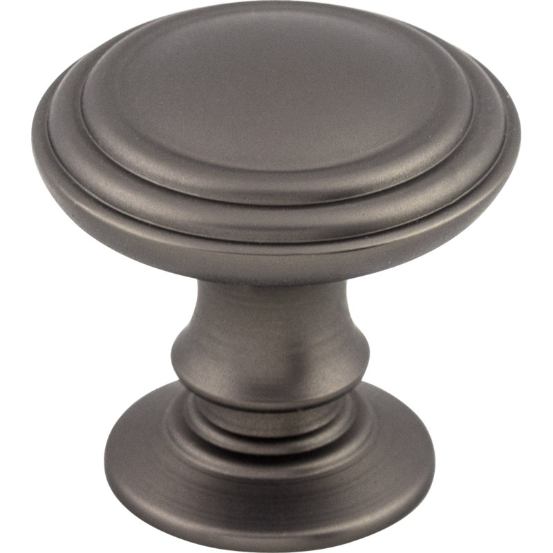 Reeded Round Knob, 1 1/4" Knob Diameter, Ash Gray