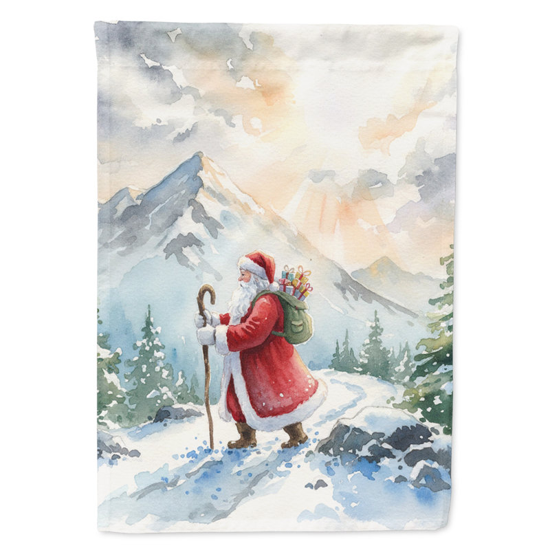 Père Noël, randonnée dans les montagnes, drapeau du jardin de Noël, Taille du jardin