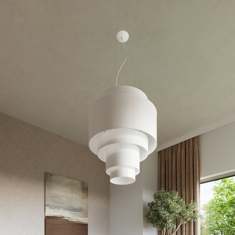 7 - Light White Drum Pendant