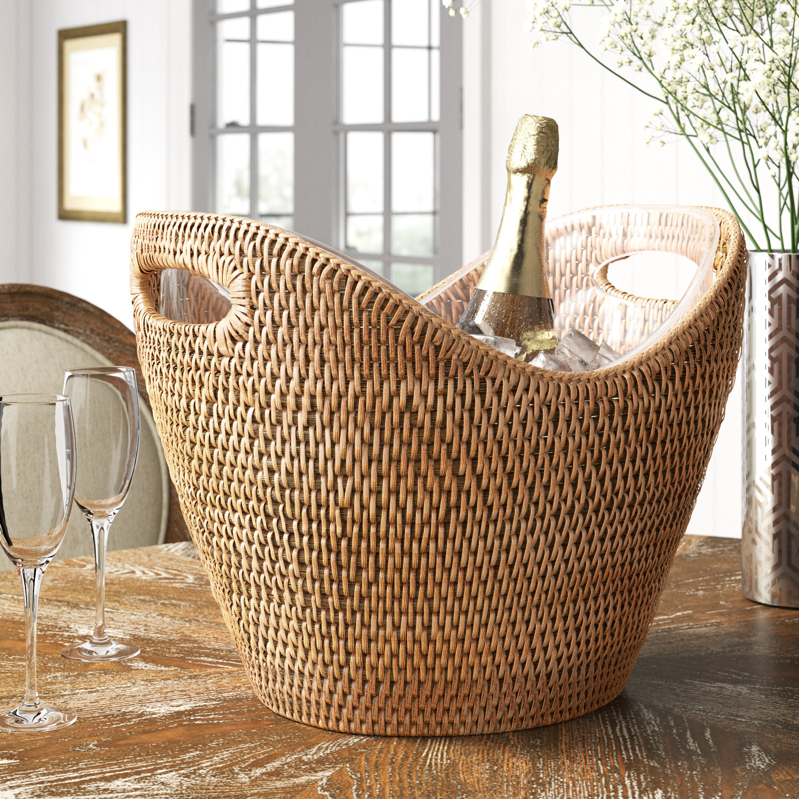 Jayleen Beverage Tub, Warm Brown