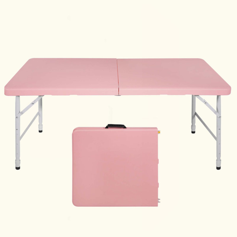 Table pliante portative rose 4 pi 4 po poids pliable intérieur et extérieur 135 kg