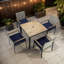 Ensemble de mobilier d'extérieur pour patio - table en bois d'acacia et chaises en rotin 5 pièces, ensemble de conversation toutes saisons-885073922-885073923