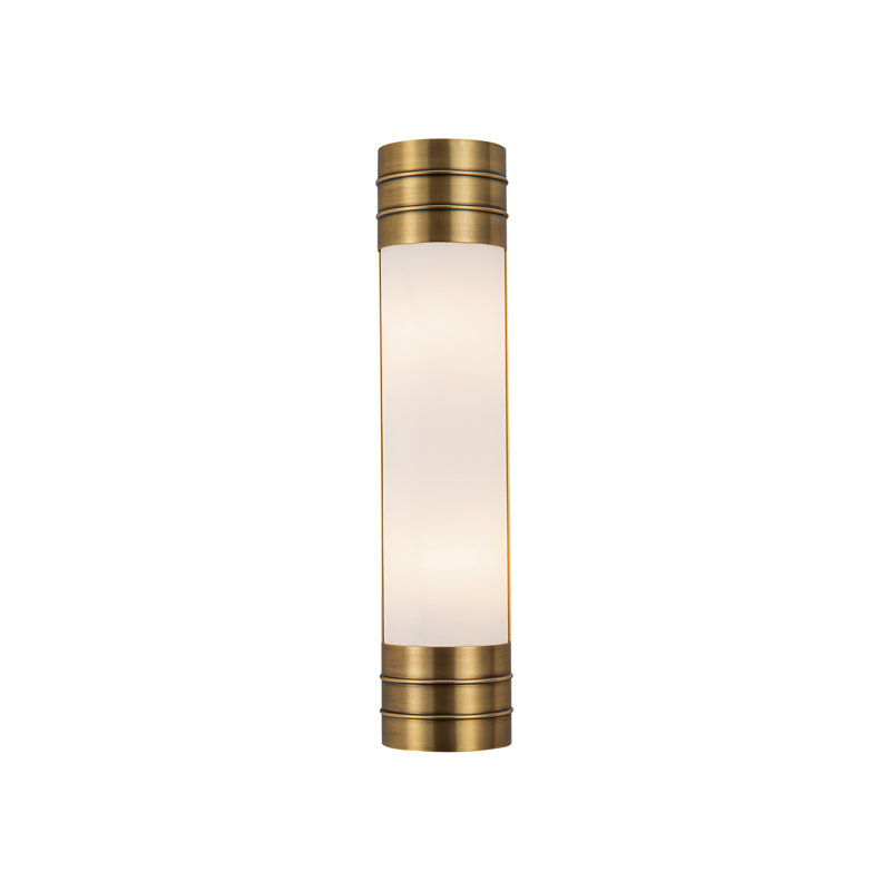 Éclairage pour meuble-lavabo 2 lumières Willard, Laiton rétro, Opale mat
