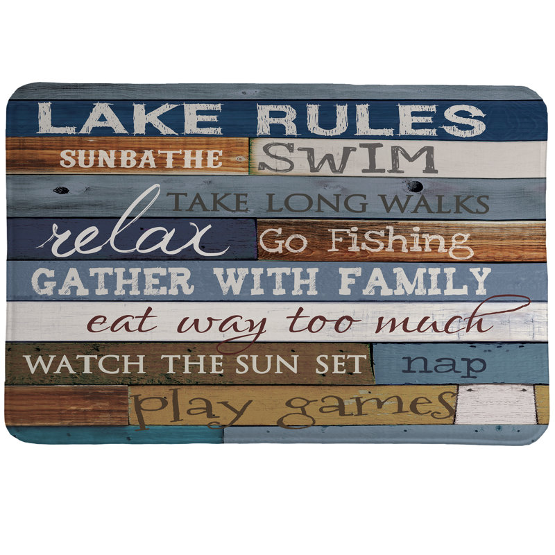  Tapis en mousse à mémoire de forme Lake Rules par Laural Home
