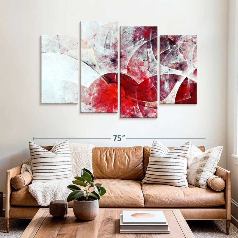 Avery Red Digital Abstract, 42" H x 68" W