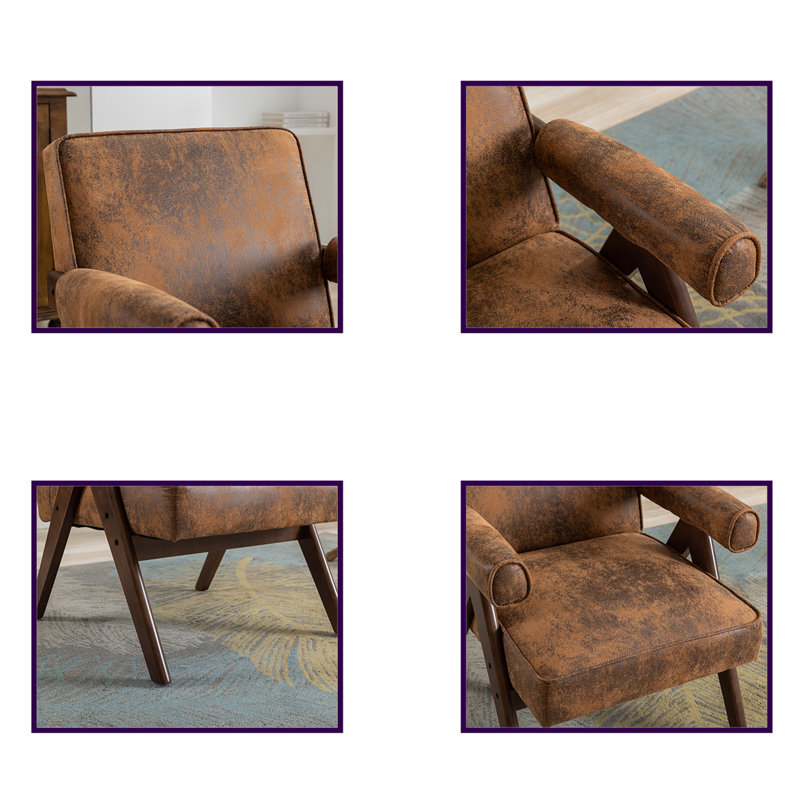 Fauteuil Josalee de 26,38 po de largeur, Similicuir poli