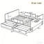 Lit plateforme avec tiroirs de rangement, structure de lit en bois massif avec garde-corps, petite tablette et crochets-109183409-109183414