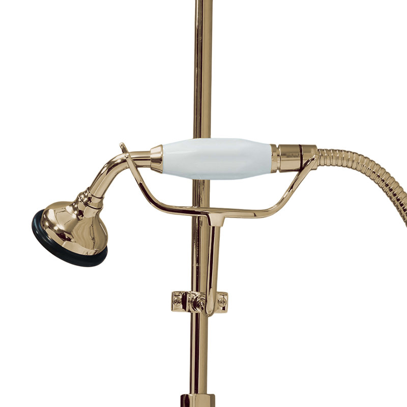 Strom Living Handheld Conversion Unit with Riser Bracket and Diverter Kit, Unlacquered Raw Brass