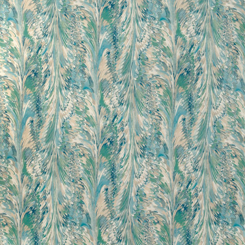 Taplow Print, Turquoise/Beige
