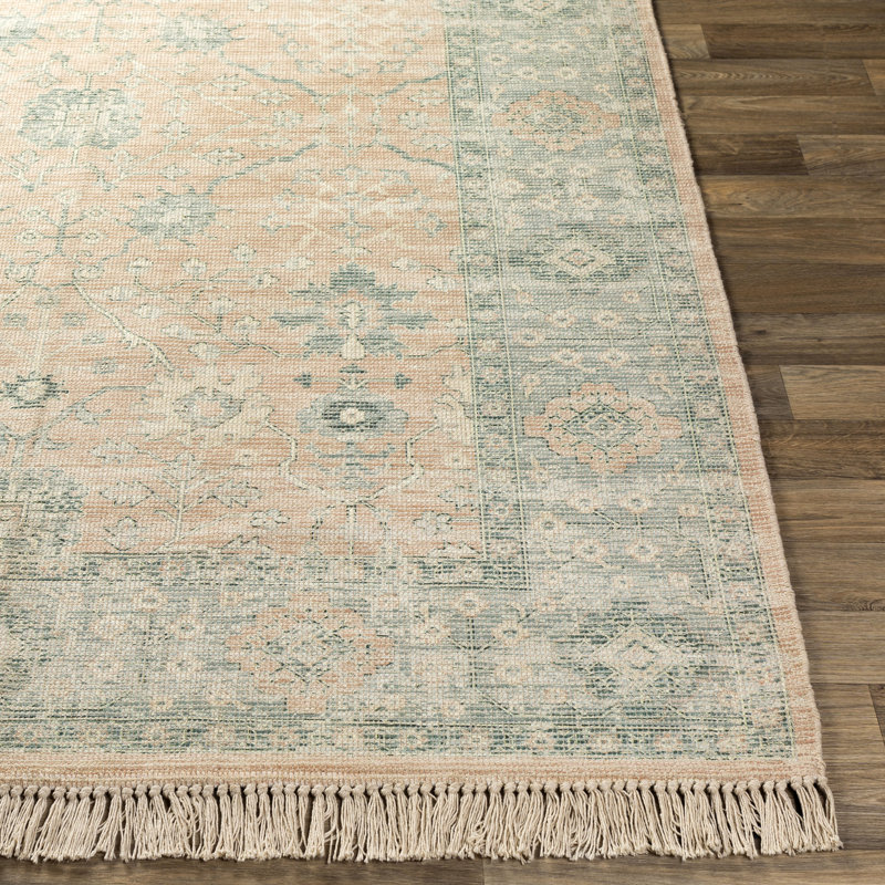 Tapis oriental chameau / sauge à tissage plat Wensley, Tapis de couloir 2 pi 6 po x 8 pi
