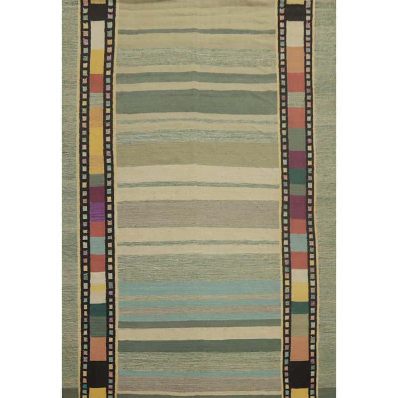 Tapis rayé en laine Kilim