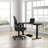 Skyscraper Electric Height Adjustable Standing Desk, Dual Motor and Digital Control with Memory, 48x30, Charcoal Strand Top with Black Frame-945850927