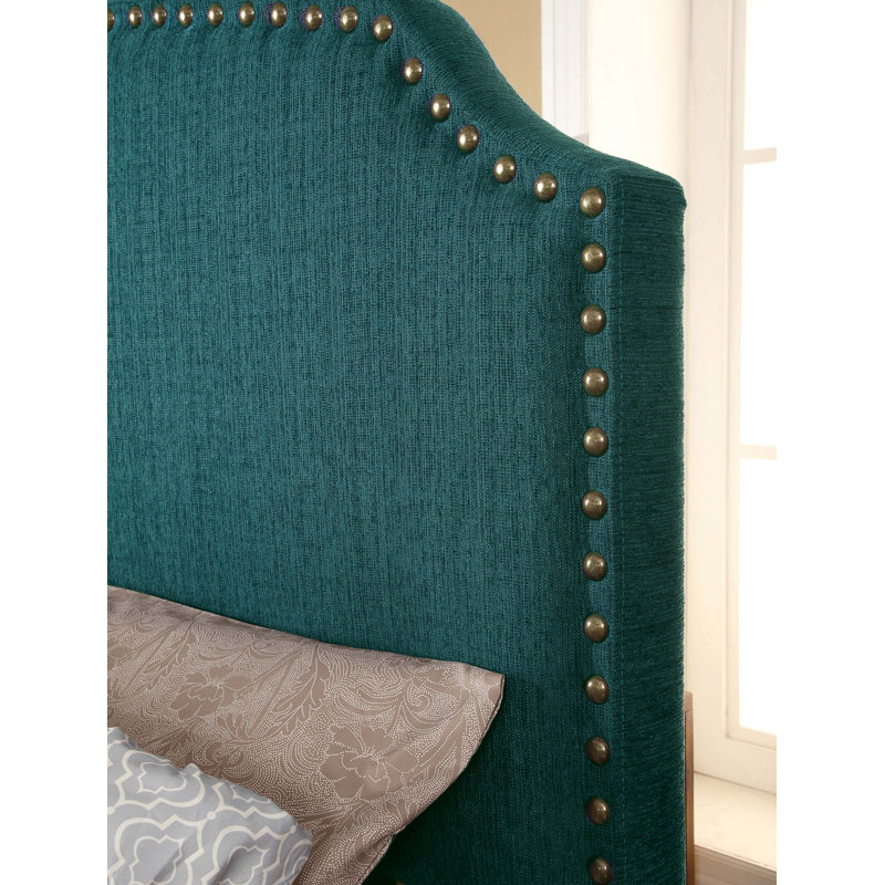 Tête de lit tapissier, Simple, Bleu sarcelle foncé