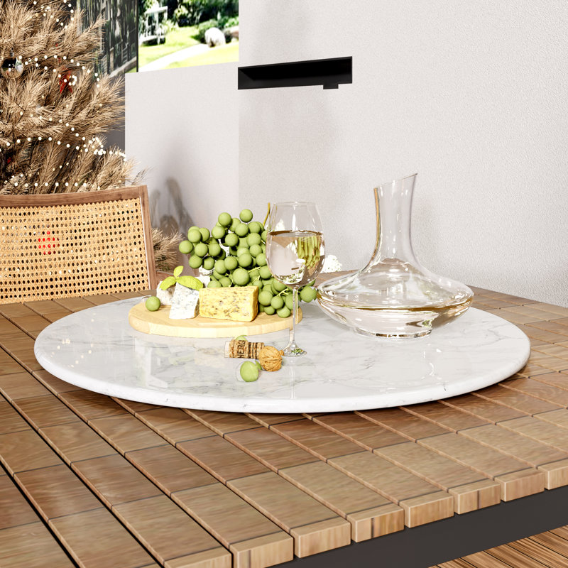 Genuine Marble Lazy Susan (Table Not Included), 0.7" H x 31.5" W x 31.5"D