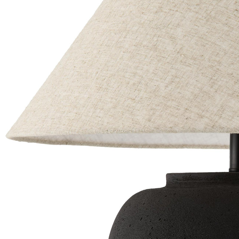 Concrete Table Lamp, Wheat, Black