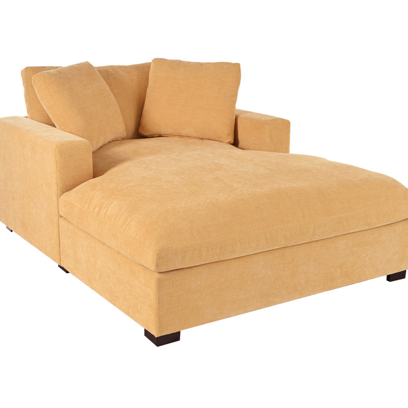 Chaise longue surdimensionnée de 53,5 po x 70,9 po avec structure, pieds en bois massif, tissu doux, chaise Classic Beauty, Relax And Have A Time, Elegance, Here
