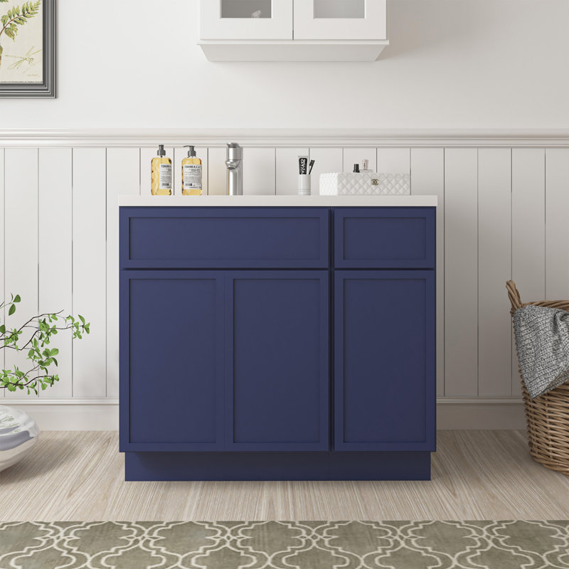 Base de meuble-lavabo simple 36 po seulement, Bleu