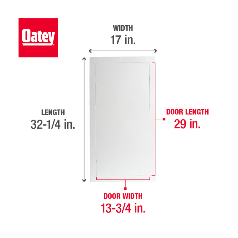 Panneau d'accès en plastique ABS 14 po x 29 po Oatey, blanc