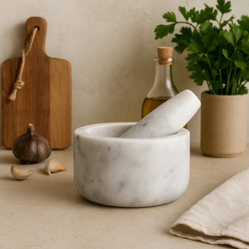 Marble Mortar And Pestle Set