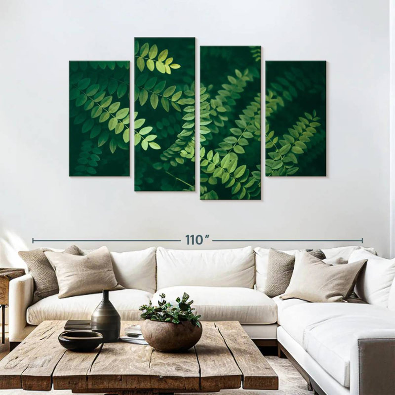 Acacia Tree Leaves, H 54 po x l 84 po