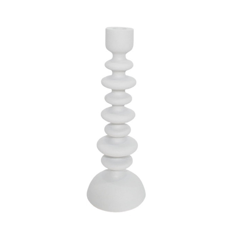 Porte-bougie en aluminium Giedre, Blanc, H 12,25 po x l 4,5 po x P 4,5 po