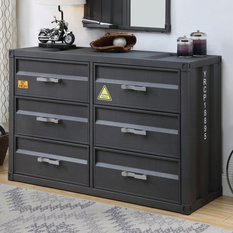 Spandrel 6-Drawer 48.6'' Wide Metal Dresser