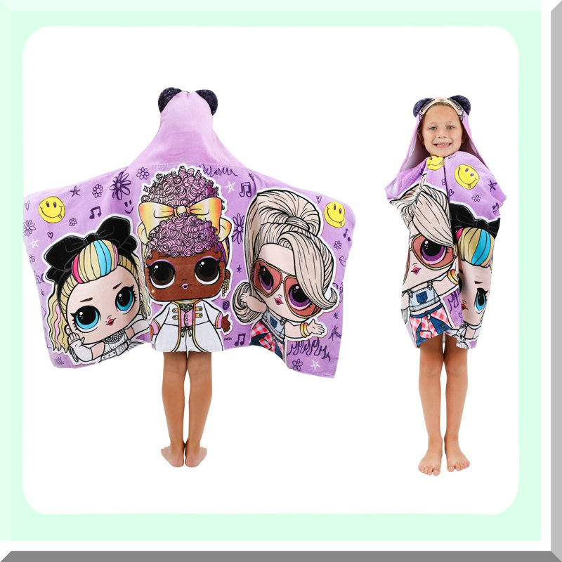 Purple Queen Kids Hooded Towel - 24x50 Inch Bath & Beach Fun