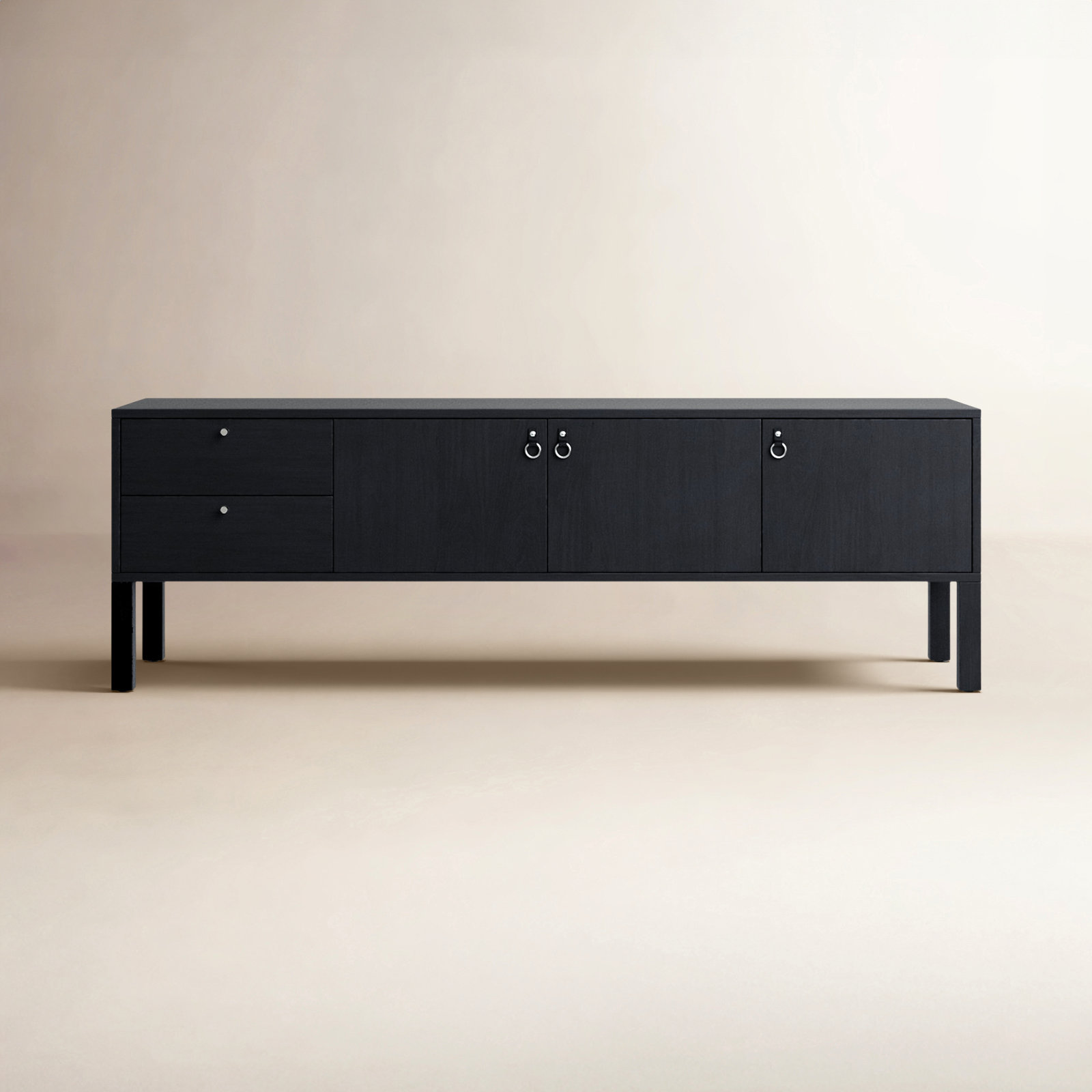 Kenzie 80'' Media Console, Black Wash Poplar