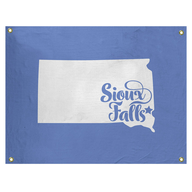 Tapisserie murale sioux chute south dakota, H 26 po x l 36 po, Bleu
